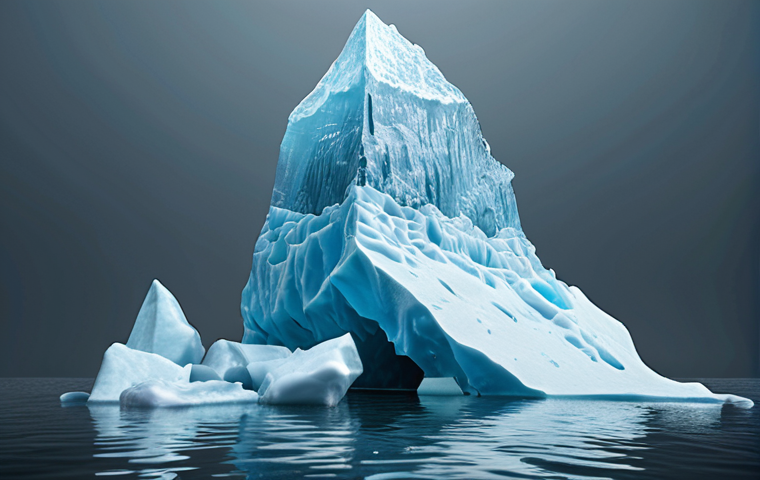 **
"Digital iceberg. Only the tip of digital assets showing. Below the surface, community, trust, innovation, and market psychology. Financial analysis depth."
**